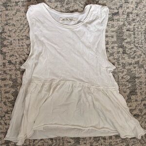 Free People Cream Sleeveless Tank Top